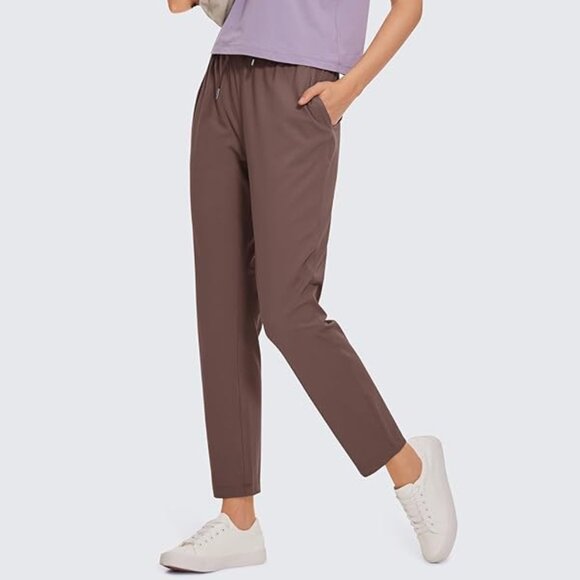CRZ Yoga Casual Women’s Pants 4-Way Stretch 7/8 Ankle Taupe Medium R401 - Picture 1 of 13
